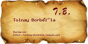 Tolnay Borbála névjegykártya